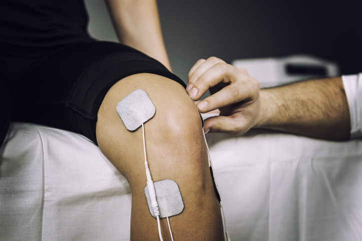Electro stimulation used to treat knee pain